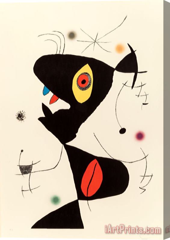 Joan Miro Oda a Joan Miro (plate Vi), 1973 Stretched Canvas Print / Canvas Art