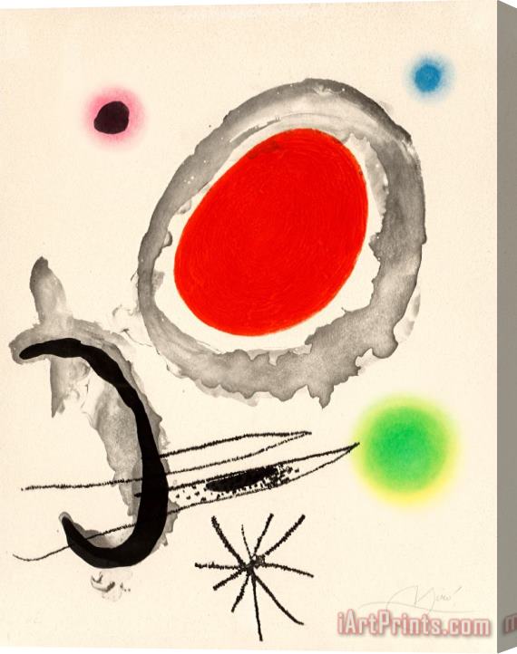 Joan Miro Oiseau Entre Deux Astres, 1967 Stretched Canvas Painting / Canvas Art