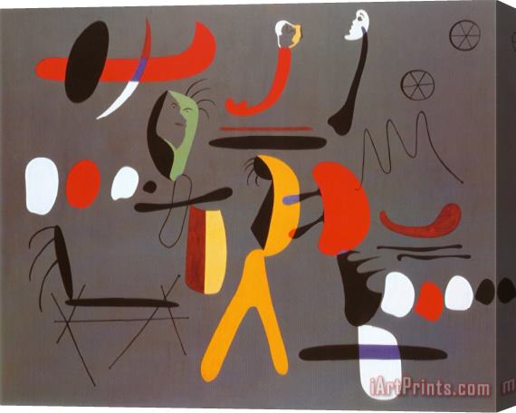 Joan Miro Peinture Collage Stretched Canvas Painting / Canvas Art