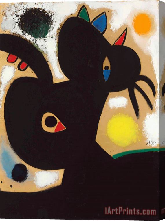 Joan Miro Tete De Femme, 1976 Stretched Canvas Painting / Canvas Art