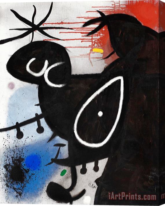 Joan Miro Tete, Oiseau, Etoile, 1976 Stretched Canvas Print / Canvas Art