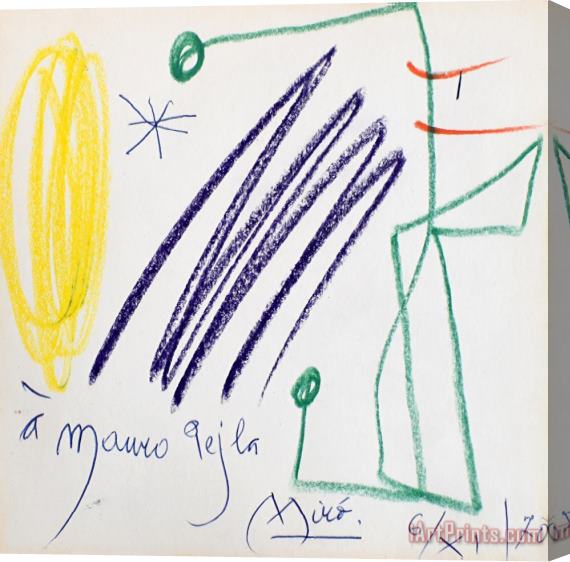 Joan Miro Untitled (mauro Pejla) Sans Titre, 1970 Stretched Canvas Print / Canvas Art