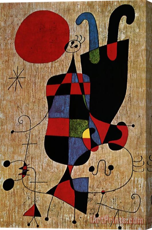 Joan Miro Upside Down Figures Stretched Canvas Print / Canvas Art