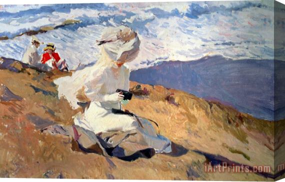 Joaquin Sorolla The Beach at Biarritz Stretched Canvas Painting / Canvas Art