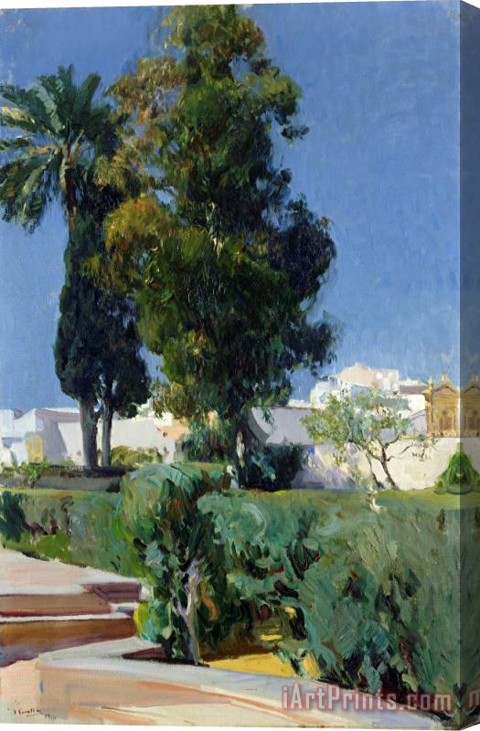 Joaquin Sorolla y Bastida Corner of The Garden, Alcazar, Sevilla Stretched Canvas Print / Canvas Art
