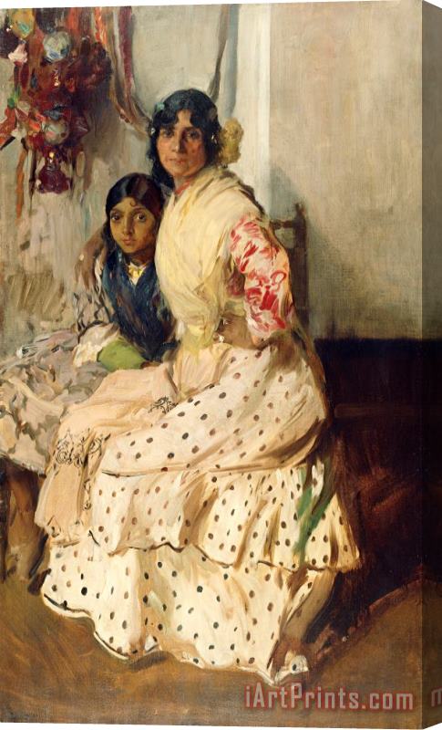 Joaquin Sorolla y Bastida Pepilla The Gypsy And Her Daughter Stretched Canvas Painting / Canvas Art