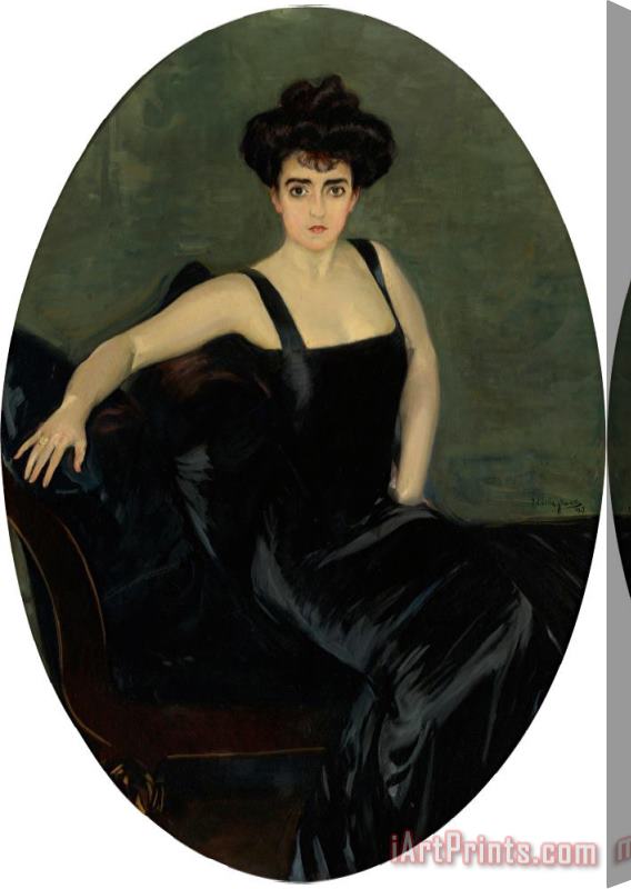 Joaquin Sorolla y Bastida Portrait of Mrs. Esperanza Conill De Zanetti Stretched Canvas Print / Canvas Art