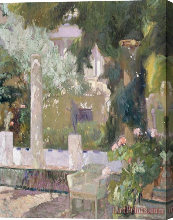 Joaquin Sorolla y Bastida The Gardens at The Sorolla Family House Stretched Canvas Print / Canvas Art