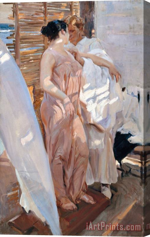 Joaquin Sorolla y Bastida The Pink Robe Stretched Canvas Painting / Canvas Art