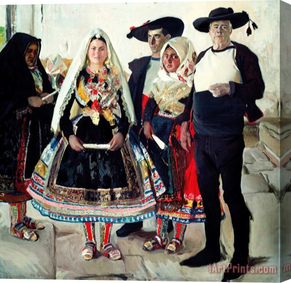 Joaquin Sorolla y Bastida Typical Lagarterans Or Lagarteran Brideshare Stretched Canvas Print / Canvas Art