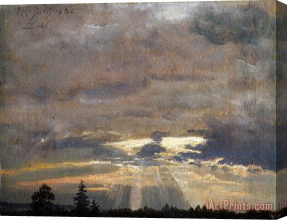 Johan Christian Dahl Cloud Study with Sunbeams Stretched Canvas Print / Canvas Art