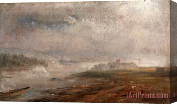 Johan Christian Dahl The Elbe on a Foggy Morning Stretched Canvas Print / Canvas Art