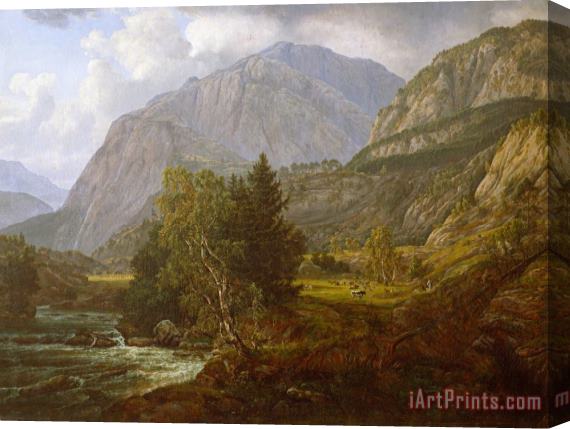 Johan Christian Dahl View of Fortundalen Stretched Canvas Print / Canvas Art