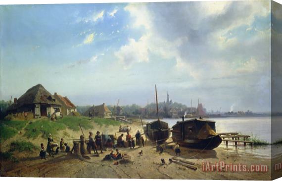 Johan Gerard Smits View of the Dutch Coast Stretched Canvas Painting / Canvas Art