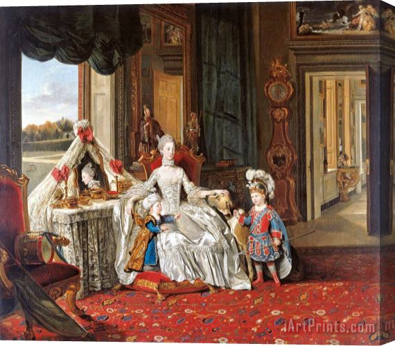 Johan Joseph Zoffany Queen Charlotte (1744 1818) with Her Two Eldest Sons Stretched Canvas Print / Canvas Art
