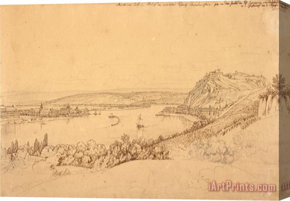 Johann Adam Klein  View of Ehrenbreitstein Fortress Stretched Canvas Print / Canvas Art