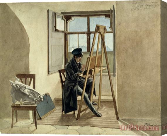 Johann Christoph Erhard The Painter Johann Adam Klein at The Easel in His Studio in The Palais Chotek in Vienna Stretched Canvas Print / Canvas Art