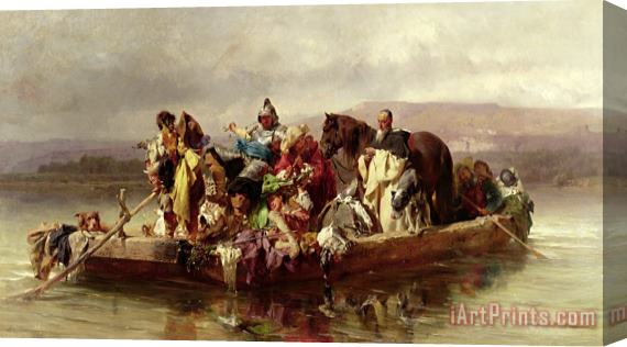 Johann Till The Ferry Stretched Canvas Painting / Canvas Art