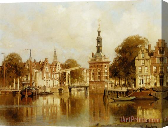 Johannes Christiaan Karel Klinkenberg A View of Amsterdam Stretched Canvas Print / Canvas Art