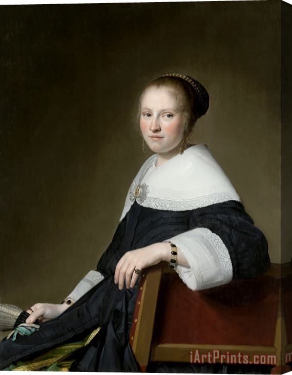 Johannes Cornelisz. Verspronck Portrait of Maria Van Strijp Stretched Canvas Print / Canvas Art