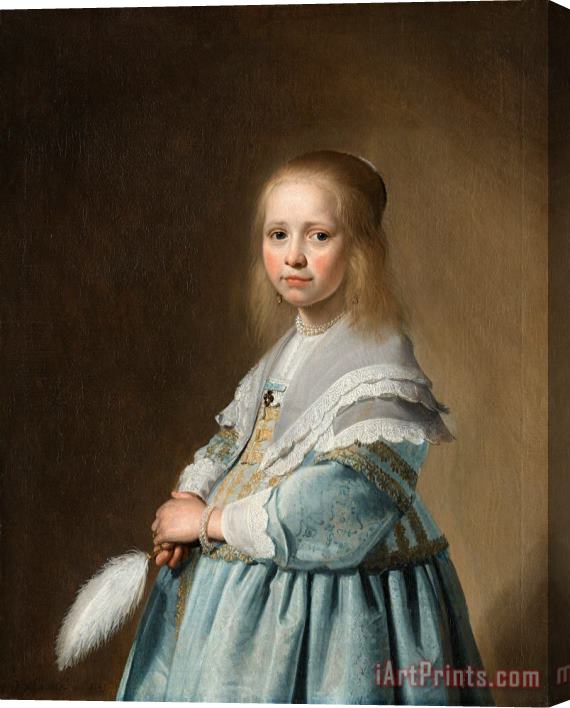 Johannes Cornelisz. Verspronck Portret Van Een Meisje in Het Blauw Stretched Canvas Print / Canvas Art