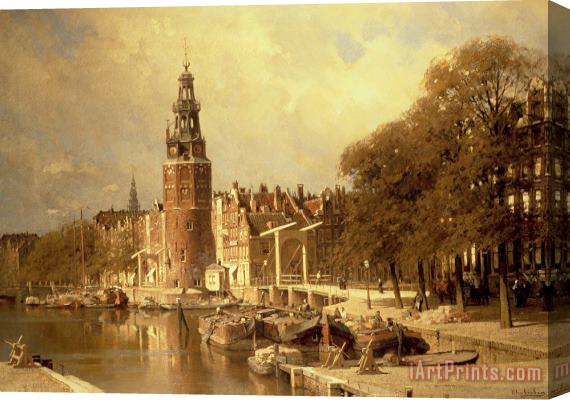 Johannes Karel Christian Klinkenberg View Of The Kalk Market In Amsterdam Stretched Canvas Painting / Canvas Art