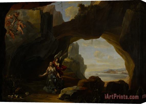 Johannes Lingelbach The Magdalen In A Cave Stretched Canvas Painting / Canvas Art
