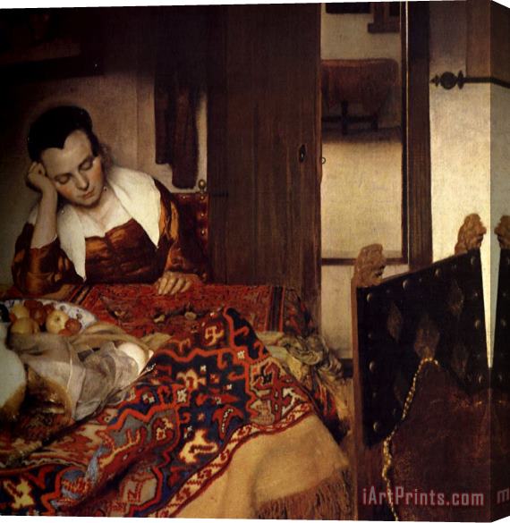 Johannes Vermeer A Maid Asleep Stretched Canvas Painting / Canvas Art