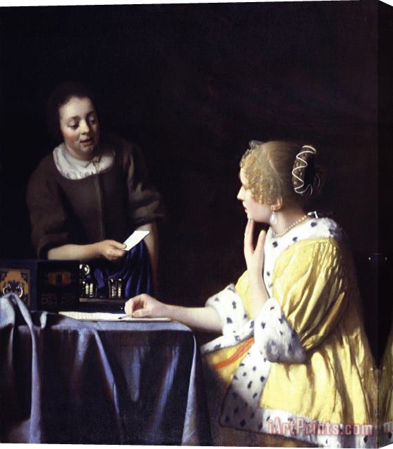 Johannes Vermeer Mistress And Maid Stretched Canvas Print / Canvas Art