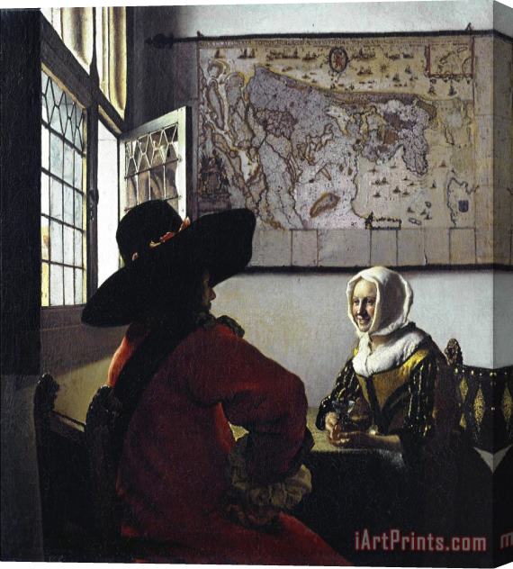 Johannes Vermeer Officer And a Laughing Girl Stretched Canvas Painting / Canvas Art