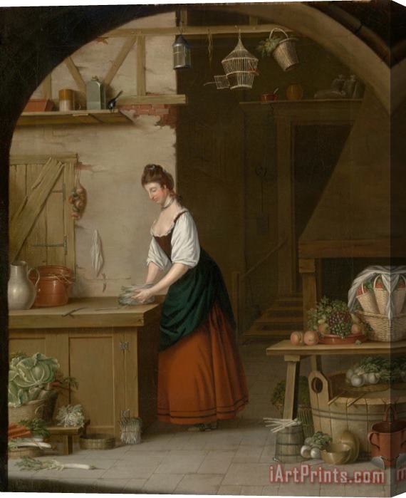 John Atkinson Girl Bundling Asparagus Stretched Canvas Painting / Canvas Art