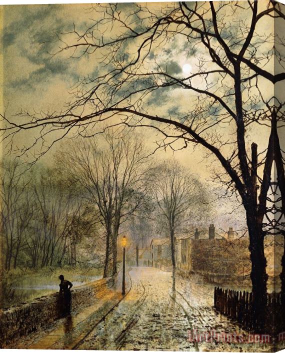 John Atkinson Grimshaw A Moonlit Stroll Bonchurch Isle Of Wight Stretched Canvas Painting / Canvas Art