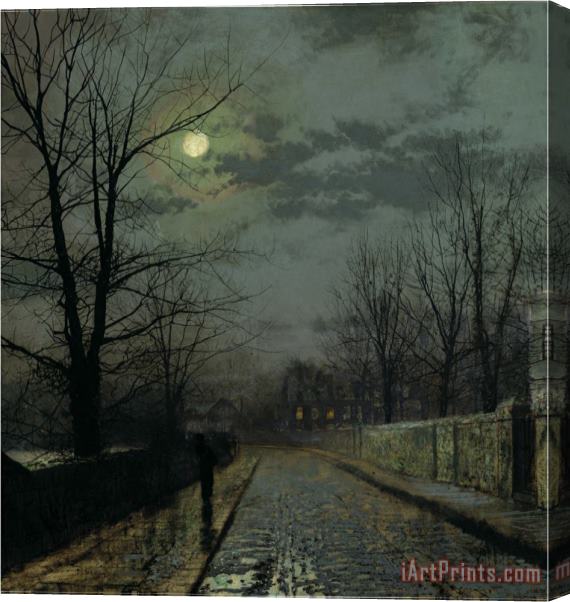 John Atkinson Grimshaw Lane in Cheshire 1883 Stretched Canvas Print / Canvas Art