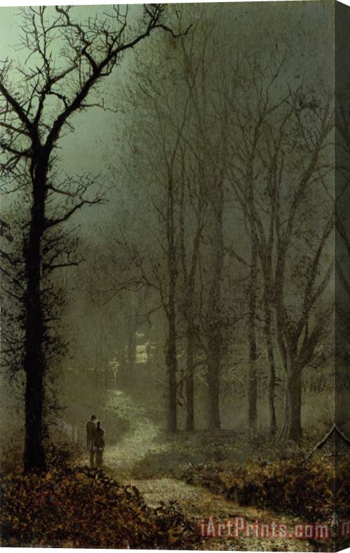 John Atkinson Grimshaw Lovers in a Wood Stretched Canvas Print / Canvas Art