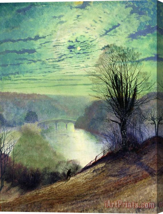 John Atkinson Grimshaw On the Tees near Barnard Castle Stretched Canvas Painting / Canvas Art