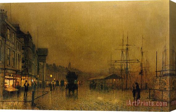 John Atkinson Grimshaw Salthouse Dock, Liverpool Stretched Canvas Painting / Canvas Art