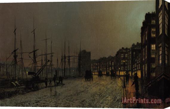 John Atkinson Grimshaw Shipping on The Clyde Stretched Canvas Print / Canvas Art