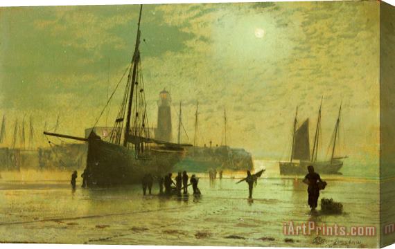 John Atkinson Grimshaw The Lighthouse at Scarborough Stretched Canvas Painting / Canvas Art