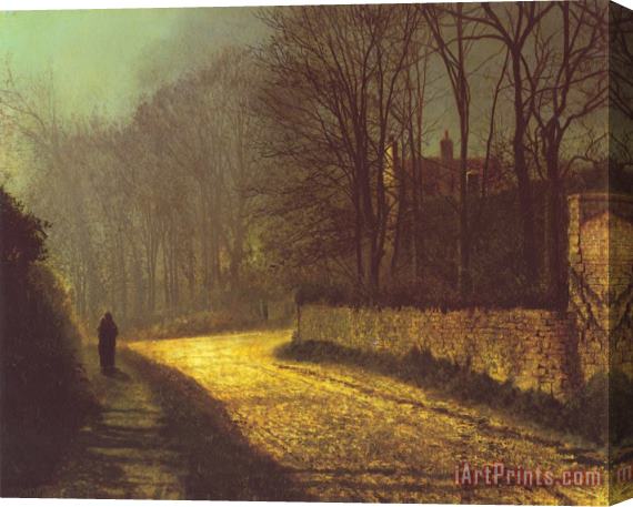 John Atkinson Grimshaw The Lovers Stretched Canvas Print / Canvas Art