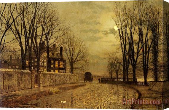 John Atkinson Grimshaw The Turn Of The Road Stretched Canvas Painting / Canvas Art