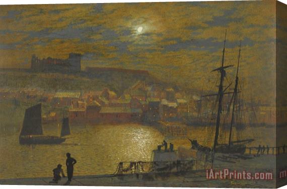 John Atkinson Grimshaw Whitby From Scotch Head, Moonlight on The Esk Stretched Canvas Print / Canvas Art