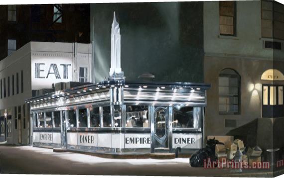 John Baeder Empire Diner Stretched Canvas Painting / Canvas Art