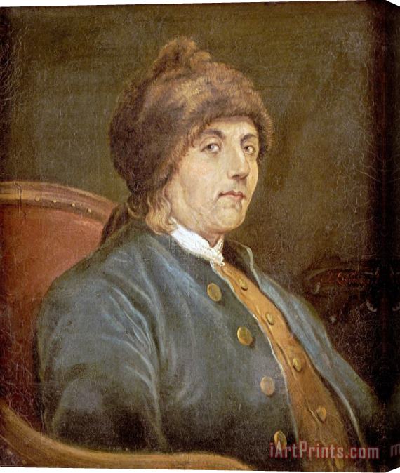 John Baptiste Lienard Portrait of Benjamin Franklin Stretched Canvas Print / Canvas Art