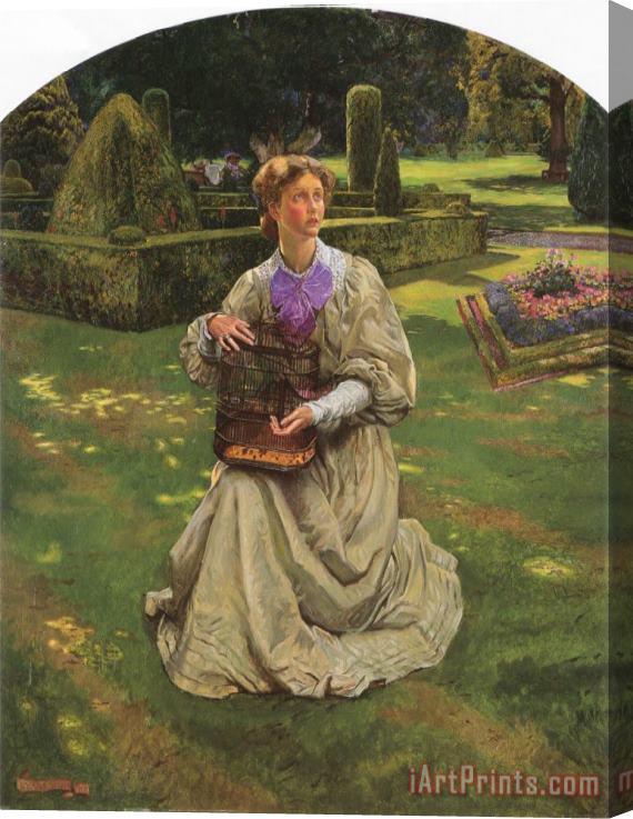 John Byam Liston Shaw The Caged Bird Stretched Canvas Painting / Canvas Art
