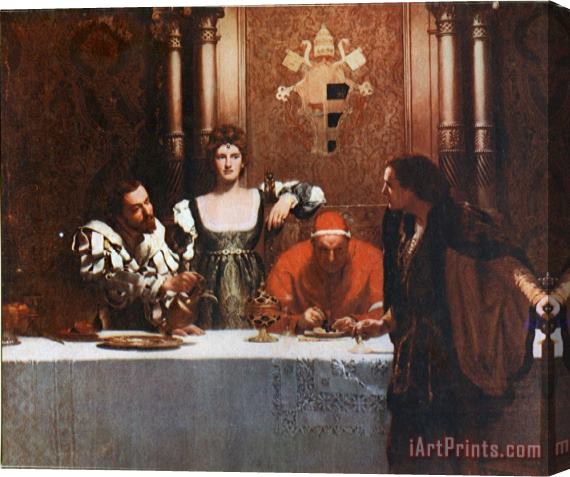 John Collier A Glass of Wine with Caesar Borgia Stretched Canvas Print / Canvas Art