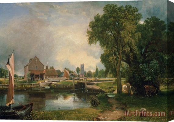 John Constable Dedham Lock and Mill Stretched Canvas Painting / Canvas Art
