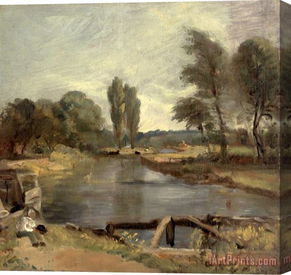 John Constable Flatford Lock Stretched Canvas Painting / Canvas Art