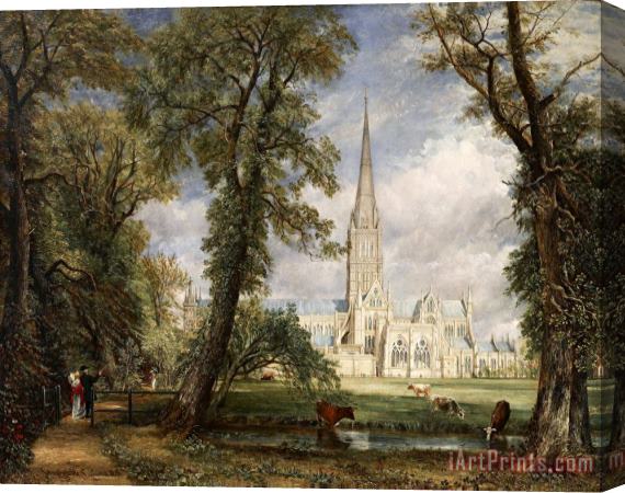 John Constable Salisbury Cathedral From The Bishop's Garden Stretched Canvas Print / Canvas Art