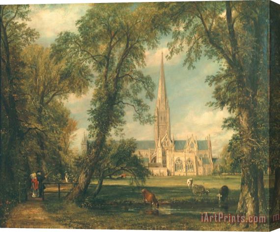 John Constable Salisbury Cathedral from the Bishop's Grounds Stretched Canvas Painting / Canvas Art