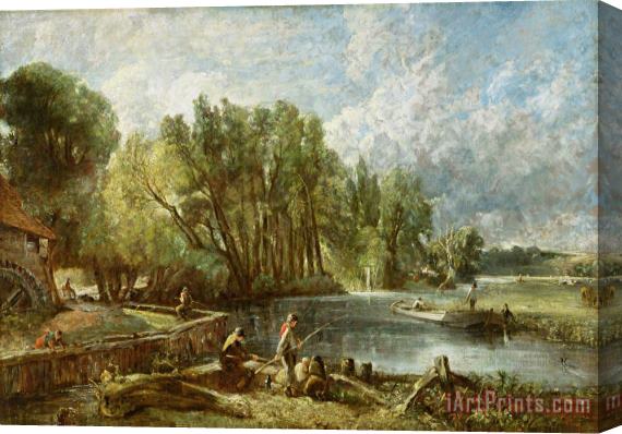 John Constable The Young Waltonians - Stratford Mill Stretched Canvas Print / Canvas Art